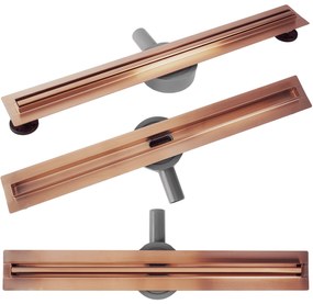 Scarico lineare REA Neox Slim pro Brushed Copper 80