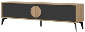 Tavolo TV in rovere nero e naturale 180x51 cm Vae - Marckeric