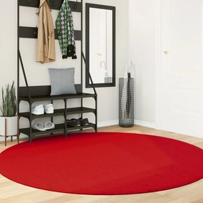 Tappeto Ovıedo A Pelo Corto Rosso Ø 200 Cm /