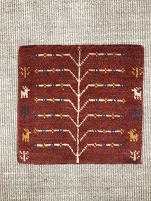 Gabbeh Tappeto 40x40 Rosso (Iran) Annodato A Mano