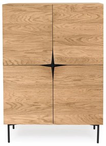 Credenza marrone in legno di quercia, 100 x 140 cm Flop - Woodman