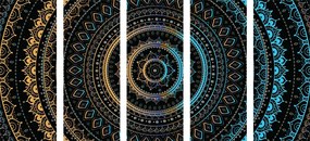 Quadri 5 pezzi – Mandala con motivo del sole
