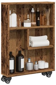 Carrello Stretto Legno Vecchio 48x13x68 Cm İn Truciolato /