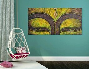 Stampa su tela – Occhi di Buddha dipinti con colori acrilici