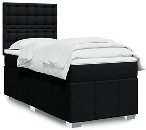 Giroletto A Molle Con Materasso Nero 100x200 Cm İn Tessuto /
