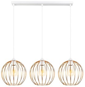 Lampadario a sospensione con filo MATT 3xE27/60W/230V bianco/rame