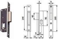 serrature da infilare per montanti solo catenaccio 355 - mm.15 (355) fer301732