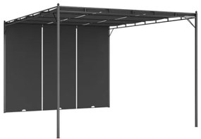 Gazebo da Giardino con Tenda Laterale 4x3x2,25 m Antracite