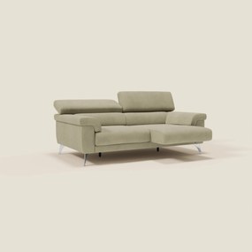 Raffaello divano con sedute allungabili e poggiatesta reclinabili in microfibra smacchiabile T11 beige