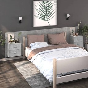 Comodini A Muro 2 Pz Grigio Cemento /