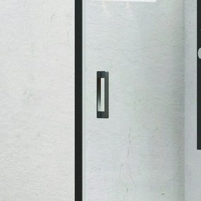 Kamalu - porta doccia 80cm con telaio nero vetro trasparente nico-c3000