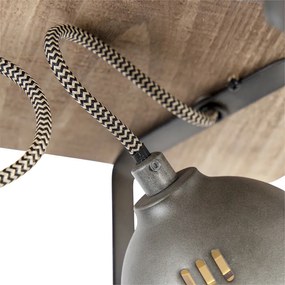 Plafoniera smart in acciaio con legno incl. 4 WiFi GU10 - Emado