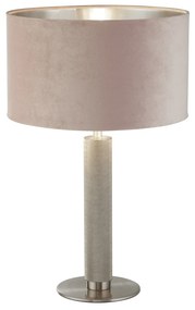 Lampada Scrivania Contemporanea Londra Acciaio Ottone Velluto Rosa 1 Luce E27