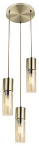Globo 21000-3HM - Lampadario a sospensione con filo ANNIKA 3xE27/25W/230V diametro 30 cm ottone