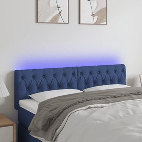 Testiera A Led Blu 160x7x78/88 Cm İn Tessuto /