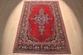 Kashan Tappeto 140x210 (Iran) Annodato A Mano