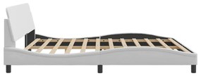Giroletto con testiera bianco 200x200 cm in similpelle