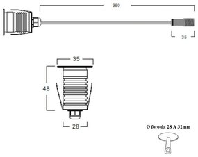 Faretto Segnapasso LED 3W, IP67, Nero, Professional - LED OSRAM Colore  Bianco Naturale 4.000K