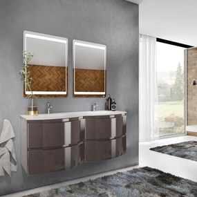 Mobile bagno con lavabo L 105 cm grigio scuro per vasca a sinistra Armonia