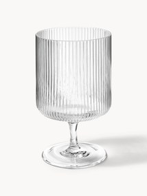Set di 2 bicchieri da vino in vetro soffiato con scanalatura in rilievo Ripple