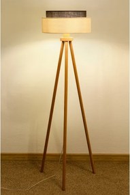 Brilagi - Lampada da terra LED Stile BOHO 1xE27/15W/230V crema/marrone