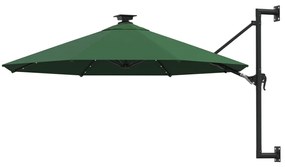 Ombrellone Da Giardino A Parete Con Led 300 Cm Verde /