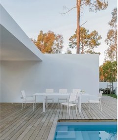 Tavolo In Alluminio Bianco Allungabile Da Esterno 90x160-240 Cm Hilde Bizzotto