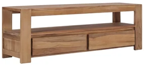 Mobile Porta Tv 120x30x40 Cm İn Legno Massello Di Teak /
