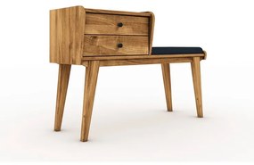 Panca con cassetti in legno di quercia con seduta blu Retro - The Beds