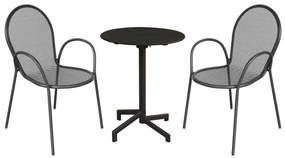 OPERA - set tavolo in metallo cm Ø 60 x 74 h con 2 poltrone Maris