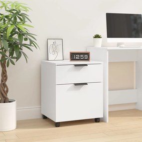 Schedario Con Ruote Bianco 45x38x54 Cm Legno Multistrato /