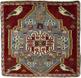 Shiraz Tappeto 60x60 Rosso (Iran) Annodato A Mano