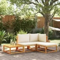 Set Divani da Giardino 4pz con Cuscini Legno Massello di Acacia 3278847