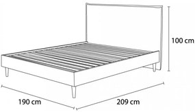 Letto matrimoniale imbottito beige con griglia 180x200 cm Sary - Bobochic Paris