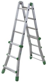 Scala telescopica FACAL Euro Briko in alluminio 3 + 4 gradini portata massima 150 kg EN 131 per lavori fino a 4.35 m
