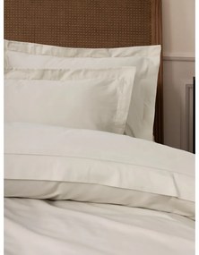 Set copripiumino e federa beige in raso di cotone per letto matrimoniale/per letto esteso 240x220 cm Elegant – Mijolnir
