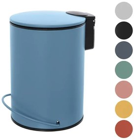 Pattumiera in acciaio 3 litri blu soft-close con secchio estraibile Spring