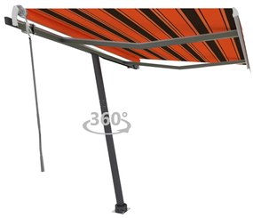 Tenda Sole Manuale Autoportante 300x250 Cm Arancione E Marrone /