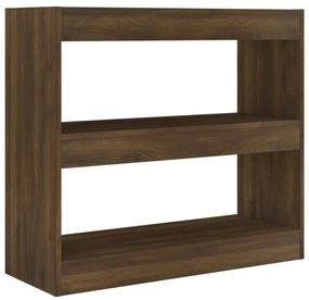 Libreria/divisorio rovere marrone 80x30x72 cm