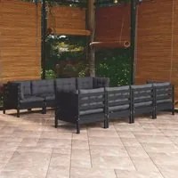 Set Divani da Giardino 9 pz con Cuscini Legno Massello di Pino cod mxl 42063