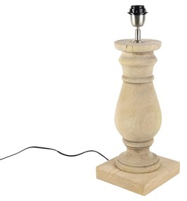 Lampada da tavolo rustica senza paralume legno naturale - Catnip