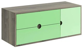 Mobile da bagno sotto lavabo VISOBATH Kompas verde L 120 x H 48 x P 22 cm 2 cassetti 1 anta, lavabo non incluso
