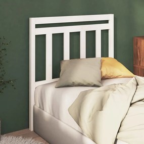 Testiera Per Letto Bianca 96x4x100 Cm İn Legno Massello Di Pino /