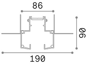 Profilo Superficie Per Binario Arca 100Cm Alluminio Nero