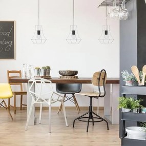 Lampadario Design Tubolar nero paralume nero E27 Ø35cm LUMICOM