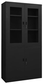 Armadio Per Ufficio Nero 90x40x180 Cm İn Acciaio /