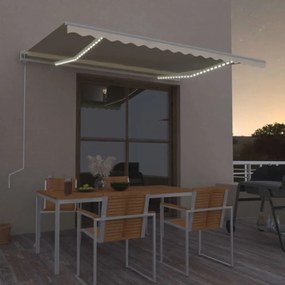 Tenda Automatica Con Sensore Vento E Led 450x300 Cm Crema /