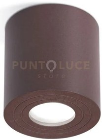 Ges1075- plafoniera alluminio marrone tonda 1 luce attacco gu10 d.9cm