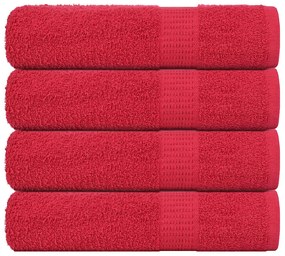 Asciugamani Doccia 4 Pz Rossi 70x140 Cm 360 G/m² 100% Cotone /