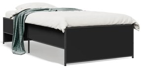 Giroletto Nero 90x200 Cm İn Legno Multistrato E Metallo /